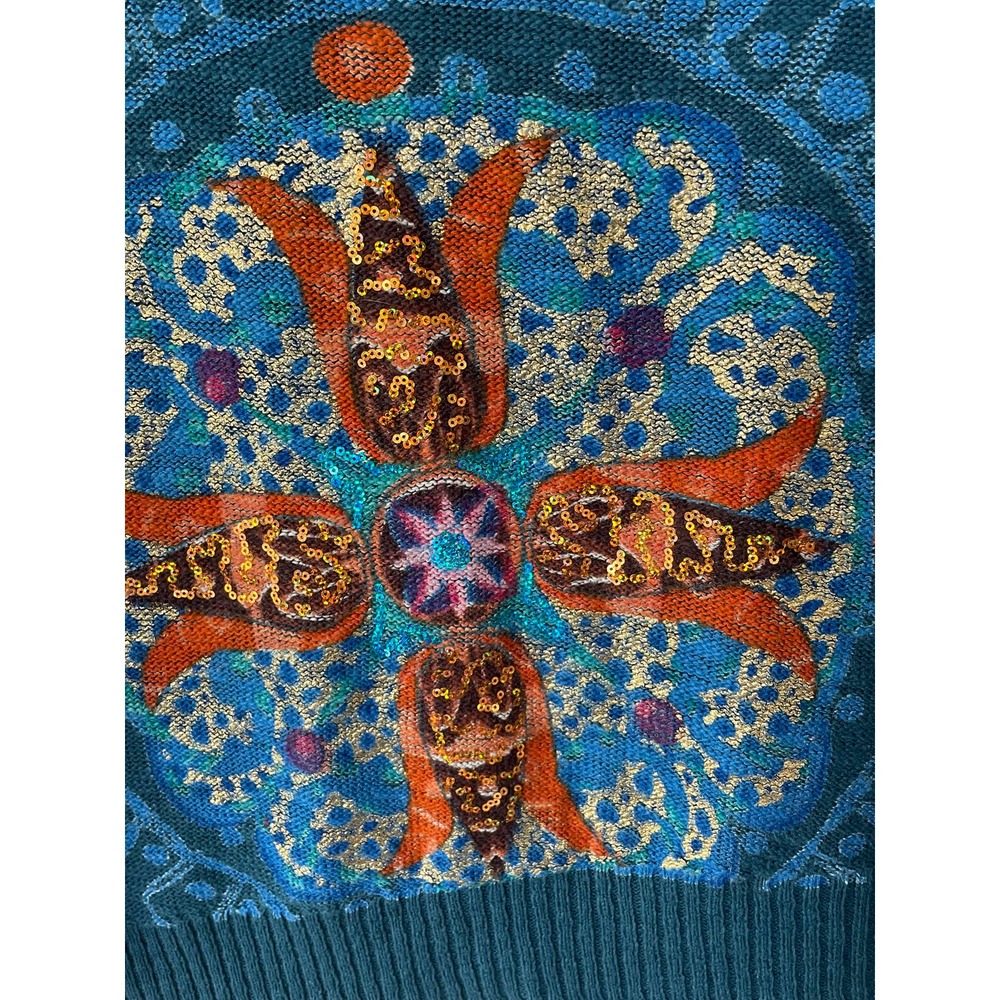 Desigual Size L Teal Pullover sweater - Picture 5 of 15